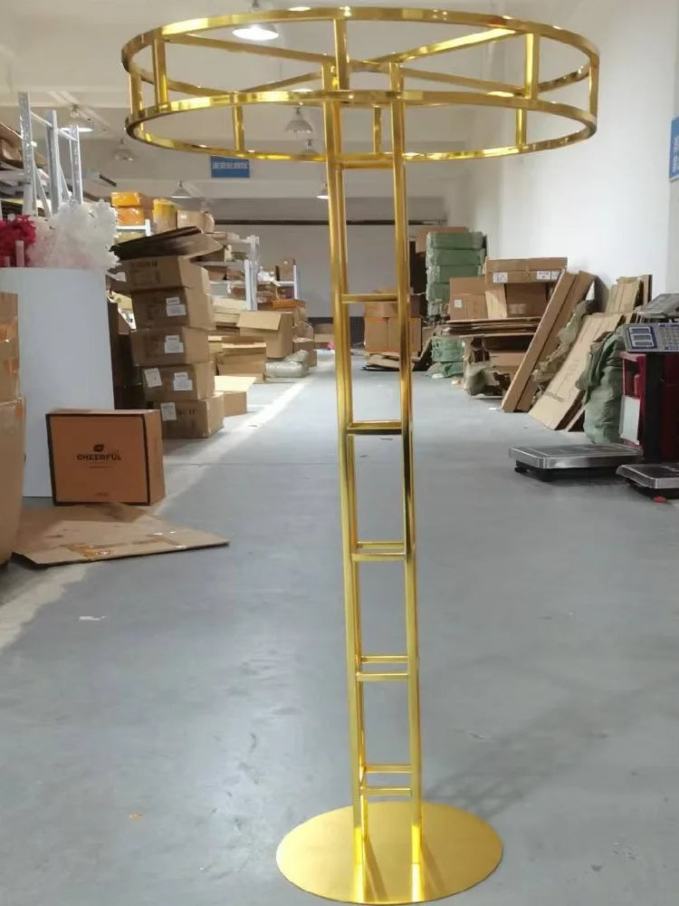 6pcs wholesale wedding stage electroplating gold flower stand 100cm wedding centerpieces decorative ornaments road lead